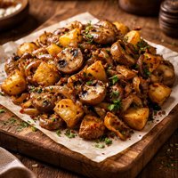 Crispy Mushroom Onion Potatoes