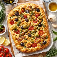 Crispy Olive Herb Focaccia