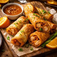 Crispy Orange Chicken Spring Rolls