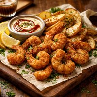 Crispy Shrimp and Potatoes with Barbecue Ranch Rsc