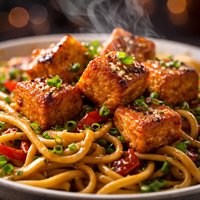 Crispy Tofu with Noodles