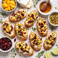 Crme De Brie Mango Cranberry Crostini