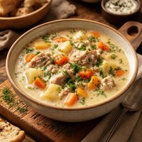 Croatian Turkey Soup with Sour Cream and Dill Ajngemahtes
