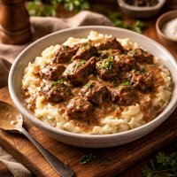 Crock Pot Beef Tips with Creamy Gravy