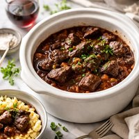 Crock Pot Beef with Red Wine Gravy