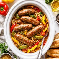 Crock Pot Bratwurst and Peppers
