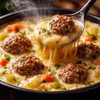 Crock Pot Cheese and Meatball Soup