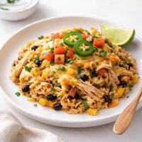 Crock Pot Cheesy Mexican Chicken and Rice