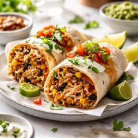 Crock Pot Chicken Bean Burritos