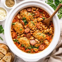 Crock Pot Chicken Smoked Turkey Sausage Cassoulet