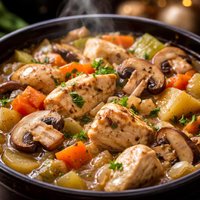 Crock Pot Chicken Stew with Mushrooms