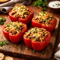 Crock Pot Chicken Stuffed Red Bell Peppers