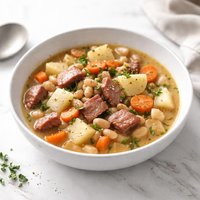 Crock Pot Ham Bean Potatoes