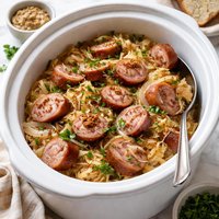 Crock Pot Kielbasa Sauerkraut
