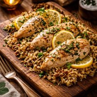 Crock Pot Lemon Garlic Chicken and Wild Rice