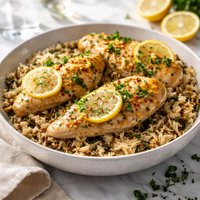 Crock Pot Lemon Garlic Chicken with Wild Rice