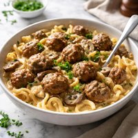 Crock Pot Meatball Stroganoff