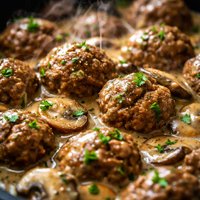 Crock Pot Meatballs and Mushroom Gravy