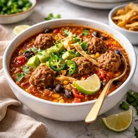 Crock Pot Mexi Meatball Rice Soup