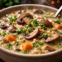 Crock Pot Mushroom Barley Parsley Chowder