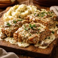 Crock Pot Pork Chops Alfredo