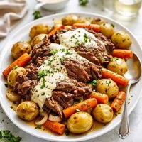 Crock Pot Roast with Horseradish Sauce