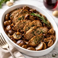 Crock Pot Rosemary Pork and Mushrooms with Shallots