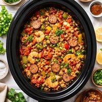 Crock Pot Sausage and Barley Jambalaya