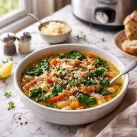 Crock Pot Savory Bean and Spinach Soup