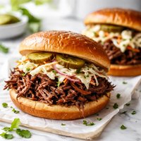 Crock Pot Shredded Beef Sandwiches