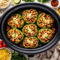 Crock Pot Spanish Stuffed Green Bell Peppers