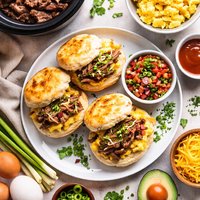 Crock Pot Steak for Breakfast Biscuits