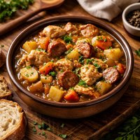 Crock Pot Stew Chicken and Turkey Sausage