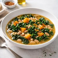 Crock Pot White Beans Butternut Squash Kale and Olive Stew