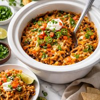 Crockpot Chicken Enchilada Casserole