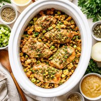 Crockpot Pork Chops with Stuffing