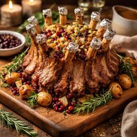 Crown Pork Roast with Cranberry Stuffing