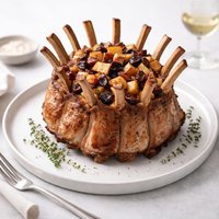Crown Roast of Pork with Apple Fig and Cherry Stuffing
