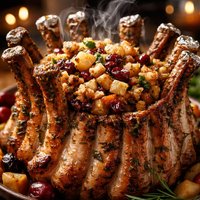 Crown Roast of Pork with Savory Fruit Stuffing