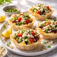 Crumbled Feta Salad Tarts