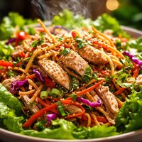 Crunchy Asian Lettuce and Noodle Chicken Salad