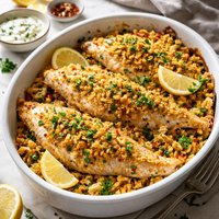 Crunchy Baked Catfish with Cornbread Stuffing