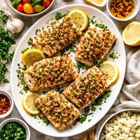 Crunchy Garlic Broiled Halibut