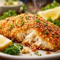 Crunchy Low Fat Oven Fried Flounder