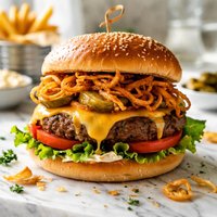 Crunchy Onion Cheeseburger