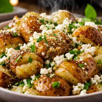 Crushed New Potatoes with Mint Feta