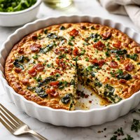 Crustless Bacon Spinach Swiss Quiche Low Carb