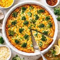 Crustless Cheddar Broccoli Quiche