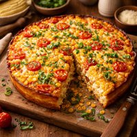 Crustless Corn and Tomato Pie