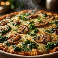 Crustless Mushroom Spinach Tart